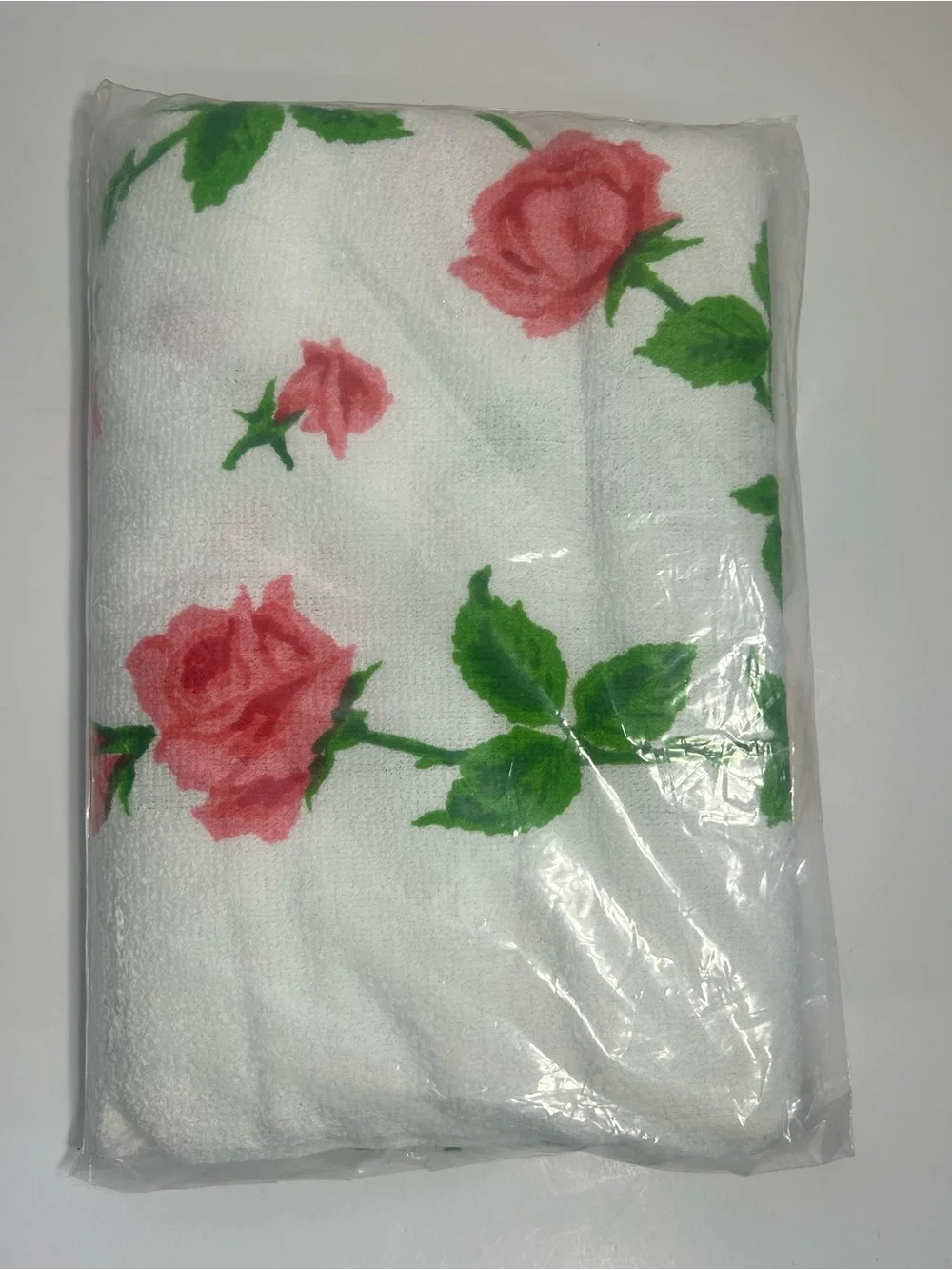 VTG NOS Terry Tablecloth Garden Rose by Stevens 52”x70” Rectangle NEW 2nds Retro